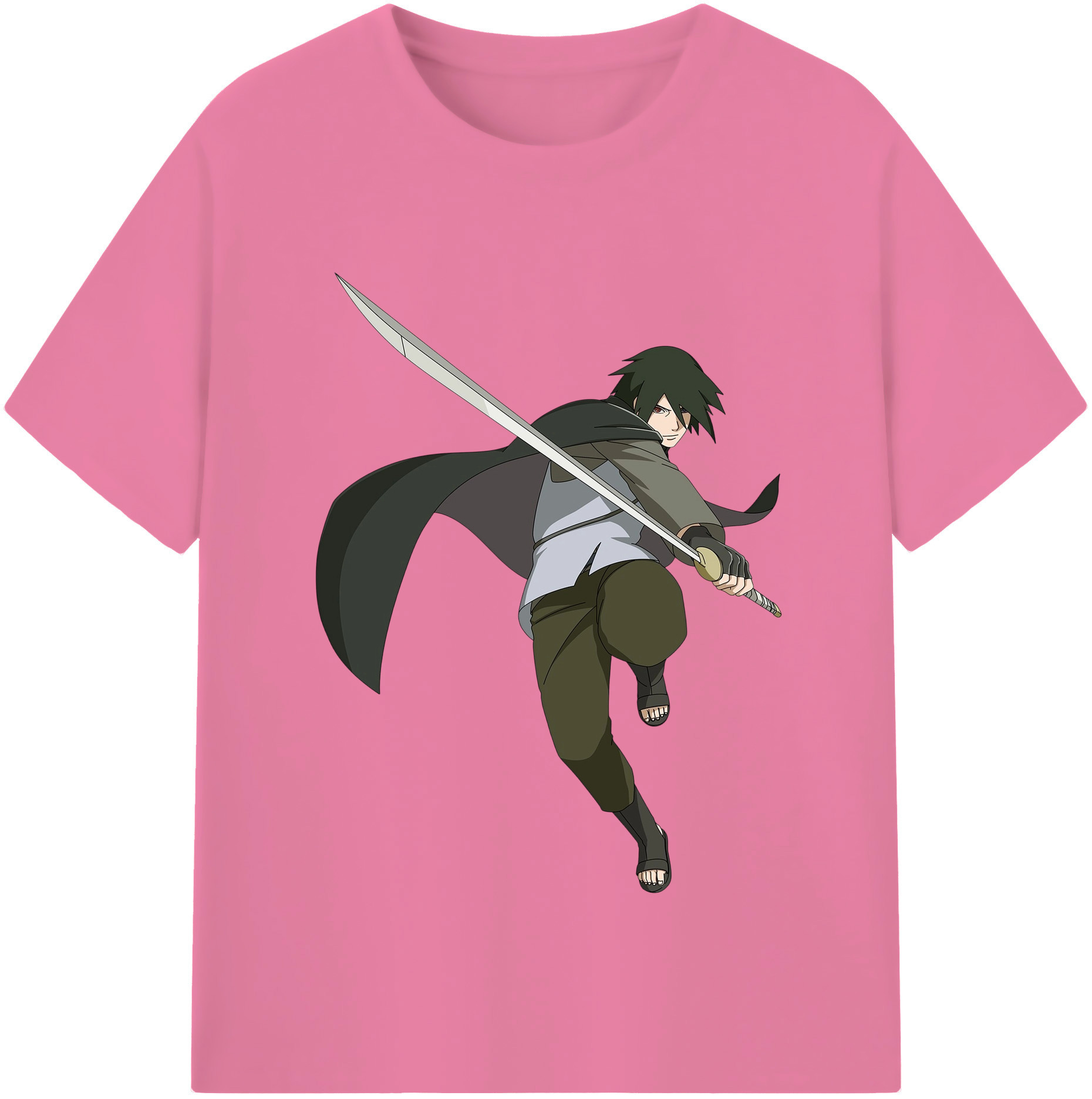（画像用） NARUTO -ナルト- うちは サスケ Uchiha Sasuke 綿100％半袖Tシャツ（フロントプリント）